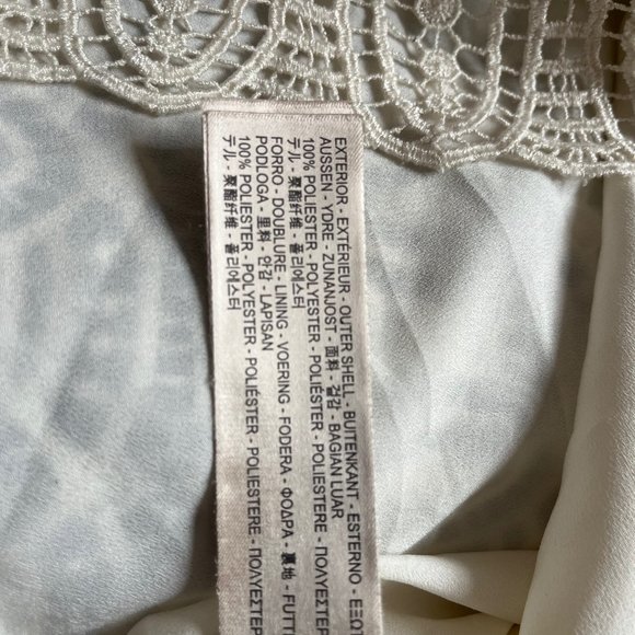 MASSIMO DUTTI Cream Lace Overlay Blouse Size 4 US, Size 34 EURO - Picture 5 of 5